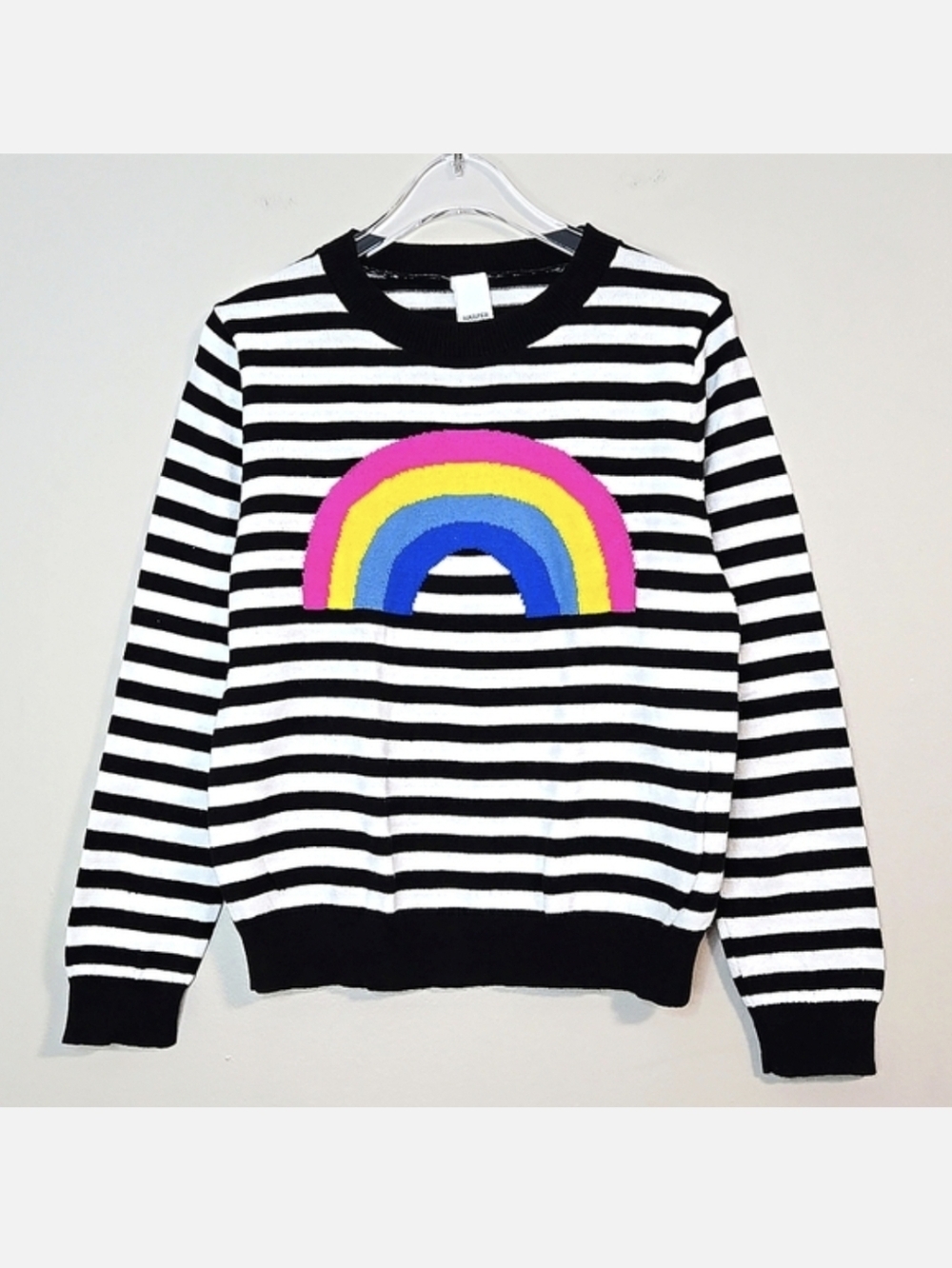 🌈 Harper Canyon 100% Cotton Rainbow Stripe Sweater, Size 5/6 ~ EUC